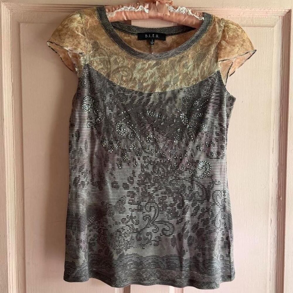 Unbranded Women's Grey and Silver Blouse
